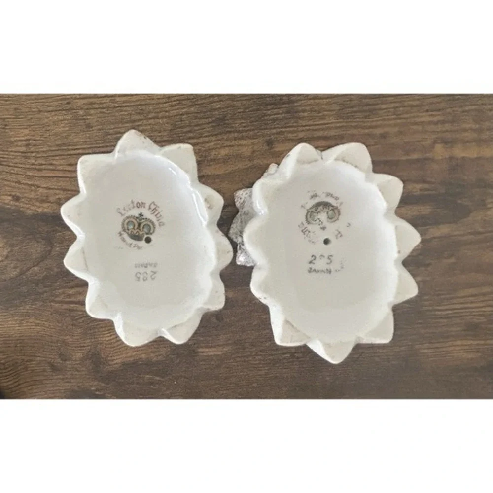 PAIR 2-PC Vintage Lefton China #285 Hand Painted 3D‎ Floral Candle Stick Holders